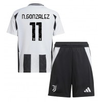 Koszulka piłkarska Juventus Nicolas Gonzalez #11 Strój Domowy dla dzieci 2024-25 tanio Krótki Rękaw (+ Krótkie spodenki)